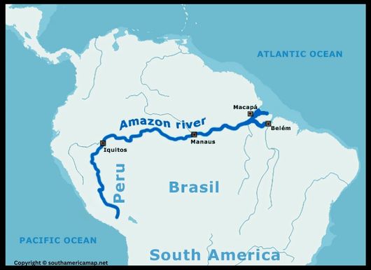 Map Amazon River South America