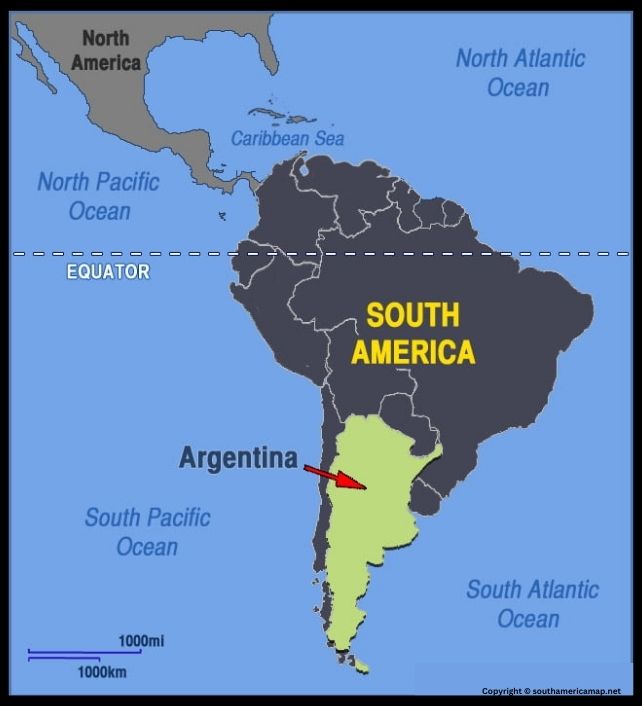 Map of Patagonia Argentina South America