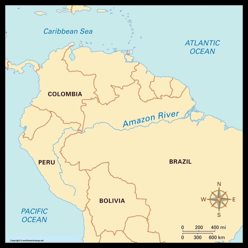 Amazon River South America Map