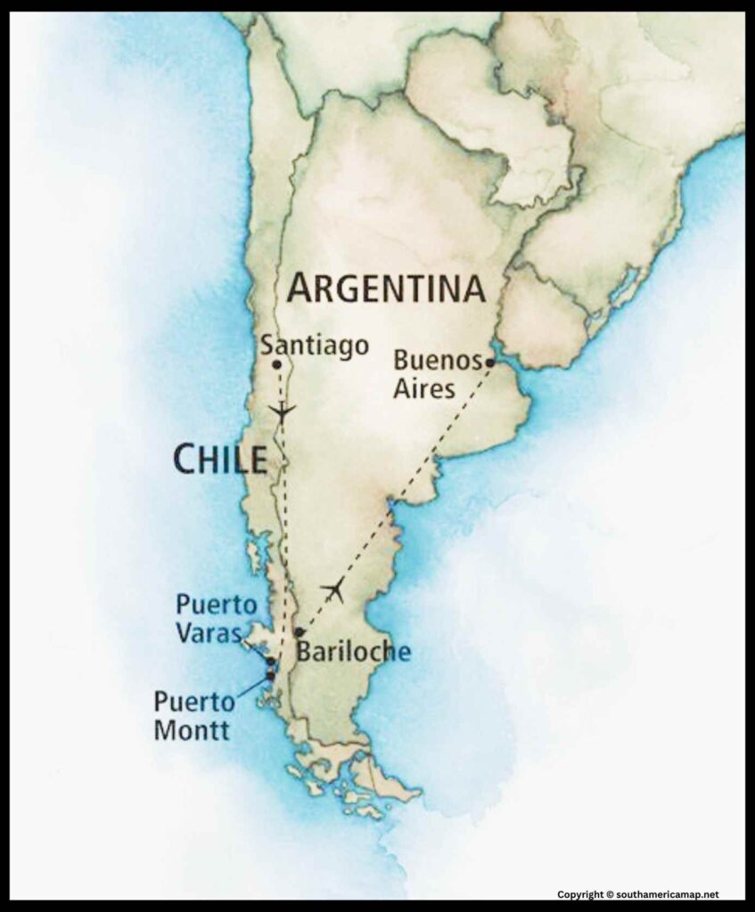 Map of Patagonia Argentina South America