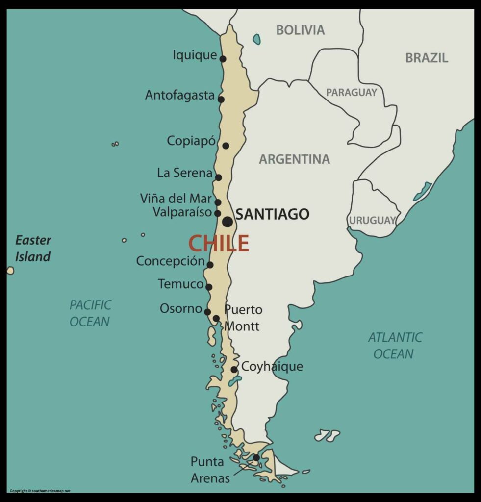 Chile on the Map of South America