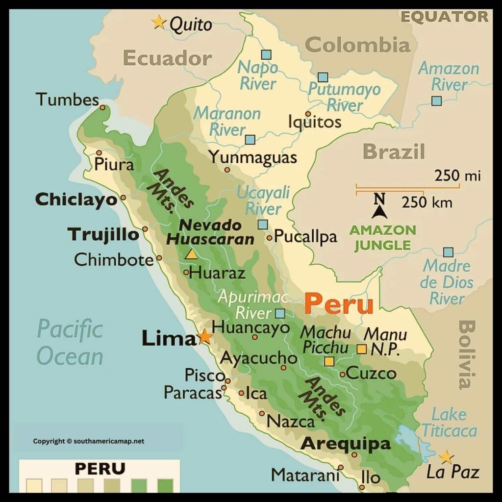 Peru Map in South America