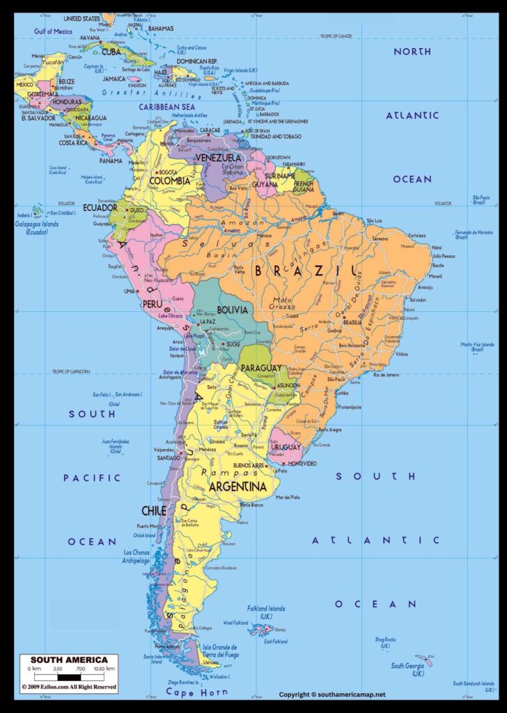 South America Map Labeled