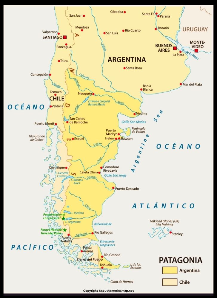 Map of North And South America
