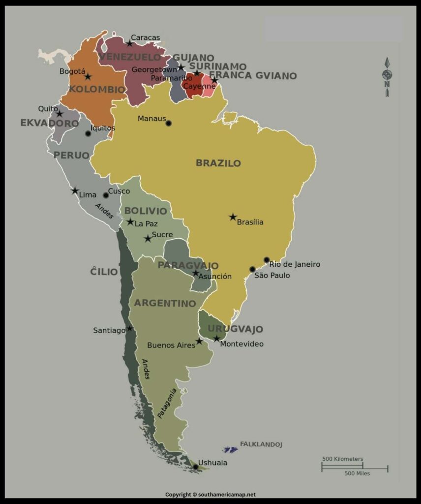 Map of Patagonia South America